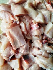 Raw Bresse chicken meat is the most testier food item in the world. Different parts of chicken ready to cook delicious and famous recipe like peri-peri, fried, Pollo al acuyo, Karaage, Ayam goreng