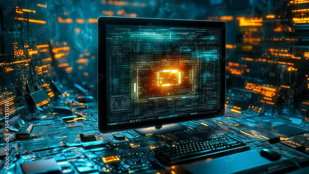 Poster advanced government cybersecurity arsenal: high-tech digital defense systems and network security in