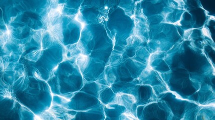 Abstract Blue Water Texture with Light Reflections  Swimming Pool Surface  Top View  Mobil