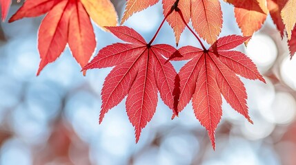 Vibrant Autumn Leaves Showcasing Nature's Palette in Full Color