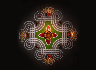 Clay diya lamps lit during diwali celebration, Diwali, or Deepavali, is India's biggest and most important holiday.