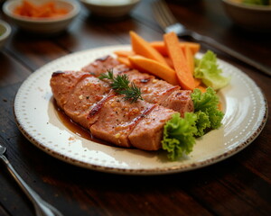 Zdjęcia kuchennego jedzenia. Pięknie udekorowane potrawy w profesionalnym oświatleniu i tradycyjnym otoczeniu.    