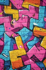 Obraz premium Abstract Colorful Graffiti on a Brick Wall