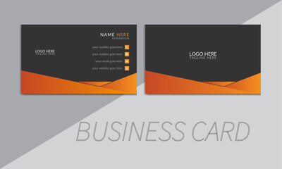 Elegant black and orange digital corporate business card design template