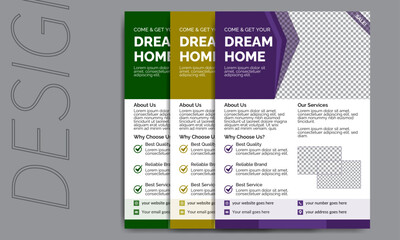 Authentic colorful business flyer design template with color variations