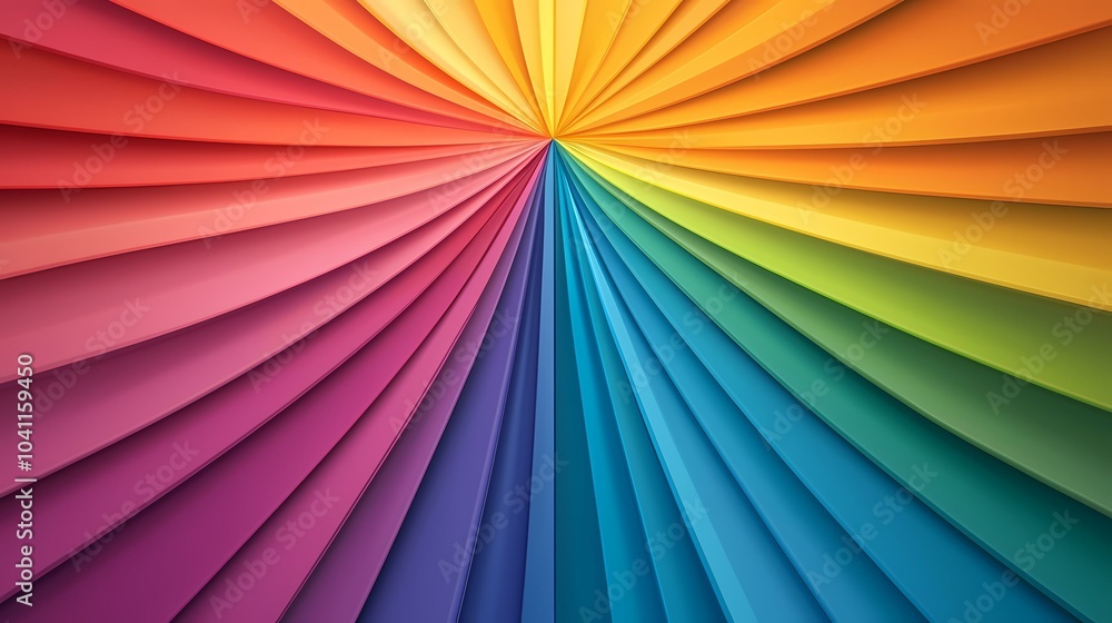 Poster the image shows a colorful abstract background with a series of bands of color converging in the cen