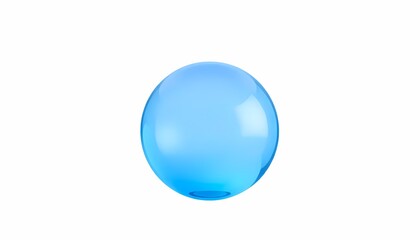 Round Blue Ball Floating, Isolated PNG