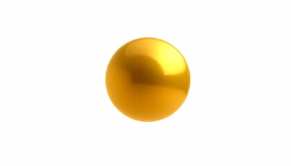 Floating Round Gold Ball Isolated