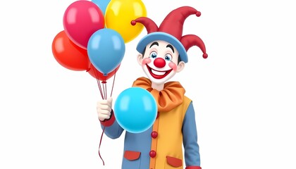 Friendly Clown with Balloons