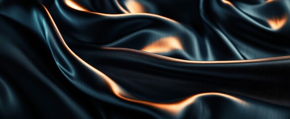 Obraz premium The Luxurious Black Silk Fabric