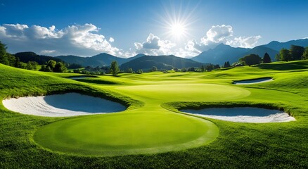 beautiful golf course nestled in the mountains