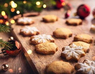 Fototapeta premium Creative concept photo of cookies pastry bakery with christmas decorations celebrating holiday.