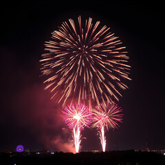 Fireworks with fireworks on the background