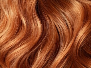 Fototapeta premium Elegant long silky hair styled in glamorous waves at a luxurious salon, highlighting stunning length and shine.