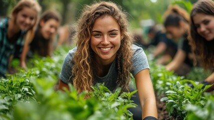 Fototapeta premium Green team building activities, offering eco-friendly exercises that promote teamwork and sustainability