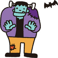 ハロウィンモンスターのかわいいイラスト