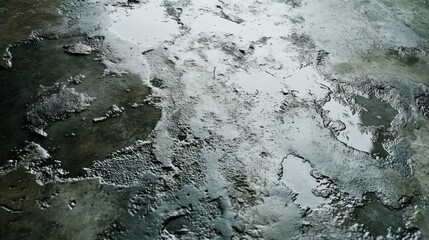 Abstract texture of wet asphalt after rain, close up