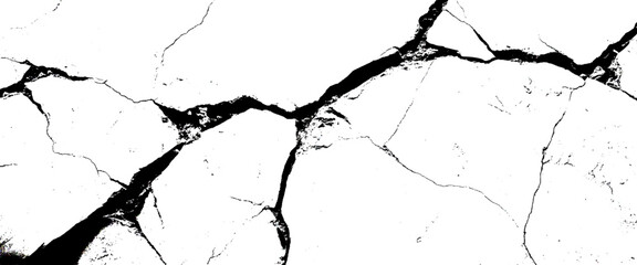 Vector white background and black cracks.