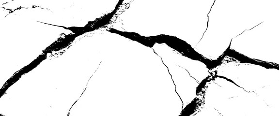 Vector white background and black cracks.