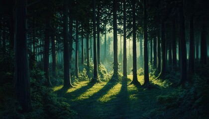 Sunlight Streaming Through a Dense Forest