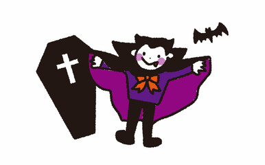 ハロウィンのかわいいモンスターイラスト