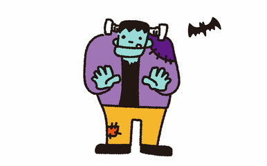 ハロウィンのかわいいモンスターイラスト
