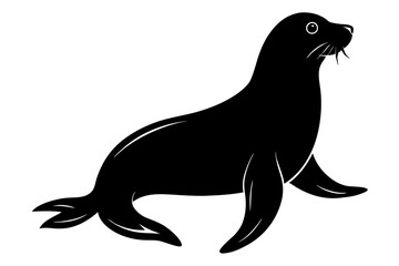 Sea Lion Silhouette vector illustration