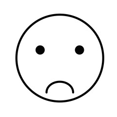 シンプルな悲しげな表情のイラスト
