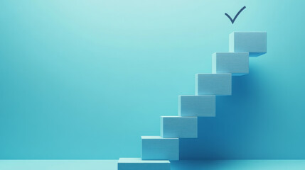 Vertical Checklist with Checkboxes on Blue Background