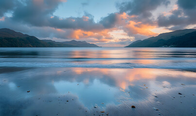 Fototapeta premium Spectacular Nature and Scenic Wonders: Golden Hour Sunsets, Lush Forests, Tranquil Beaches, and Vibrant Fields of Flowers in Stunning Views