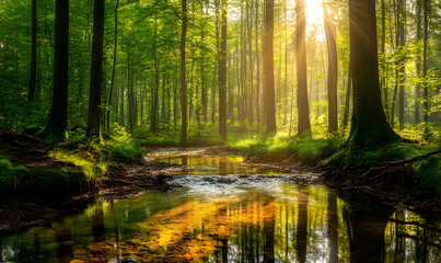 Obraz premium Spectacular Nature and Scenic Wonders: Golden Hour Sunsets, Lush Forests, Tranquil Beaches, and Vibrant Fields of Flowers in Stunning Views