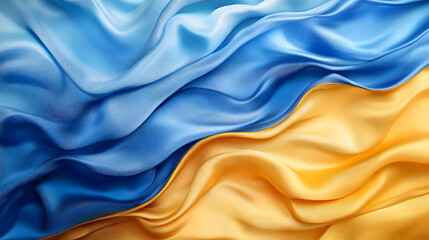 Obraz premium Soft blue silk fabric with a luxurious satin texture and gentle waves