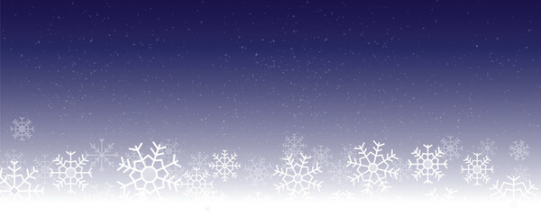Obraz premium Simple snowflakes background at night. Snowfall weather white dark violet vector.