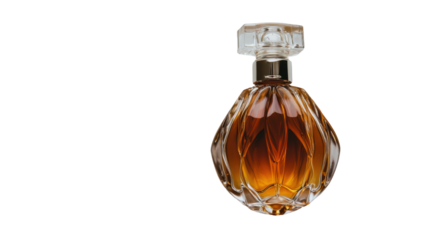 Luxury perfume bottle with geometric design for elegant branding and digital media - transparent background png