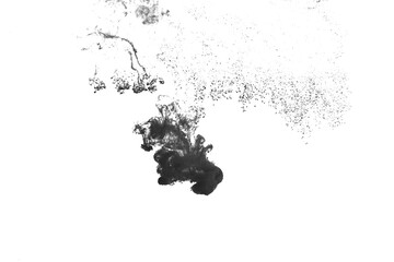 Black color-ink dye melt on white background,Abstract smoke pattern,Colored liquid dye,Splash paint