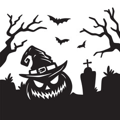 Vector Halloween silhouette background design