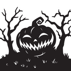 Vector Halloween silhouette background design