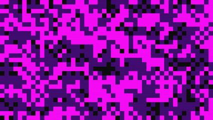 Abstract neon magenta pink pixel texture bg video screen. Tv pattern background with square noise effect. Futuristic broadcast lo-fi banner for television. Modern vhs 8 bit static display element