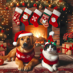 cute christmas pet background