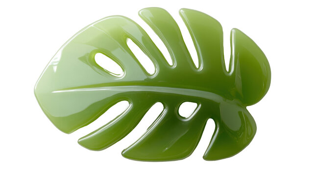 Neon green palm leaf sign for tropical decor and design projects - transparent background png - Powered by Adobe