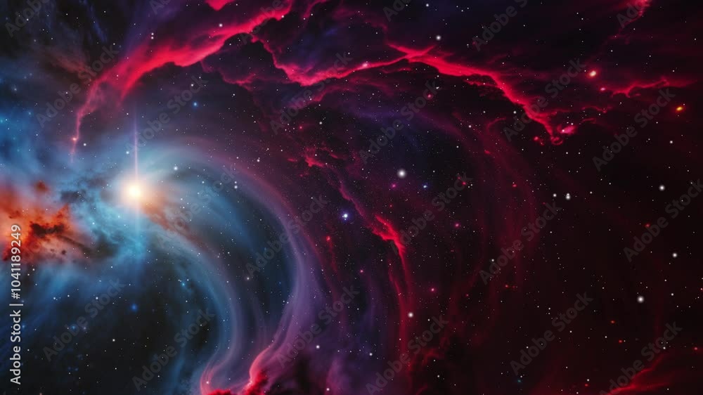Canvas Prints view of deep space nebula with stars 4k