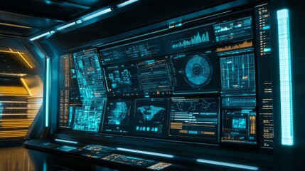 Obraz premium Futuristic Interface. Advanced Network Security and Digital Protection