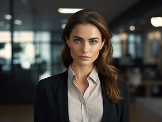Fototapeta premium Portrait Attractive confident business woman in business professional working office