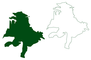 Tarandacuao municipality (Free and Sovereign State of Guanajuato, Mexico, United Mexican States) map vector illustration, scribble sketch Tarandacuao map