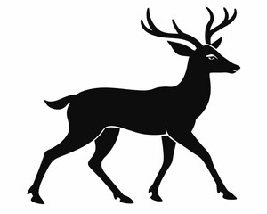 Walking Deer Silhouette Vector