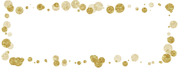 Square shape gold grain glitter, no background, good on dark background, suitable for template design, ppt, background, border