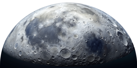 moon in space isolated on white background.AI GENERATED