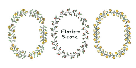 set of floral frame design illuatration, design for ornament of quotes and etc