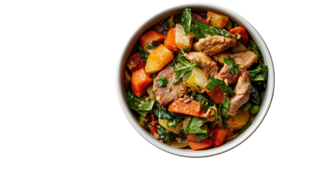 Hearty irish lamb stew with vegetables for culinary inspirations - transparent background png