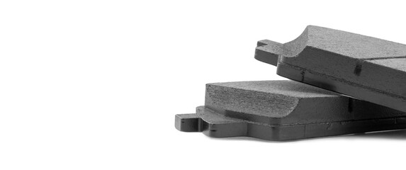 Brake pads isolated on white background. Auto parts. Brake pads isolated on white. Braking pads....